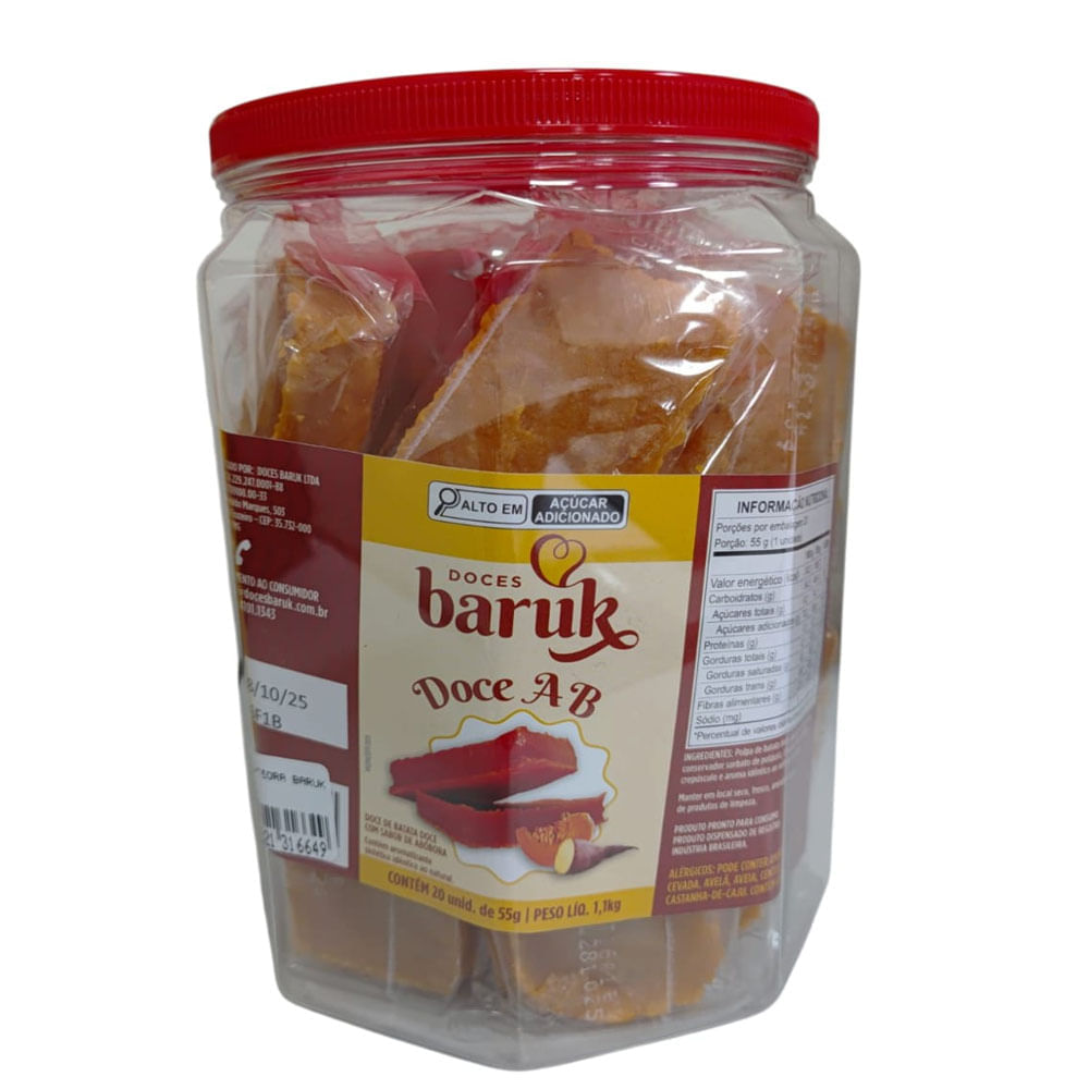 Doce De Batata Doce Com Sabor De Abóbora Pote 1,001kg Doces Baruk