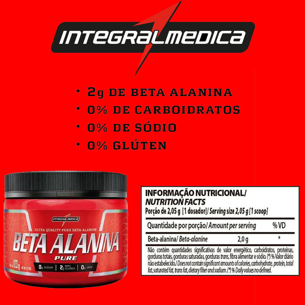 Beta Alanina Pura 123g Integralmedica - Colibri Festas
