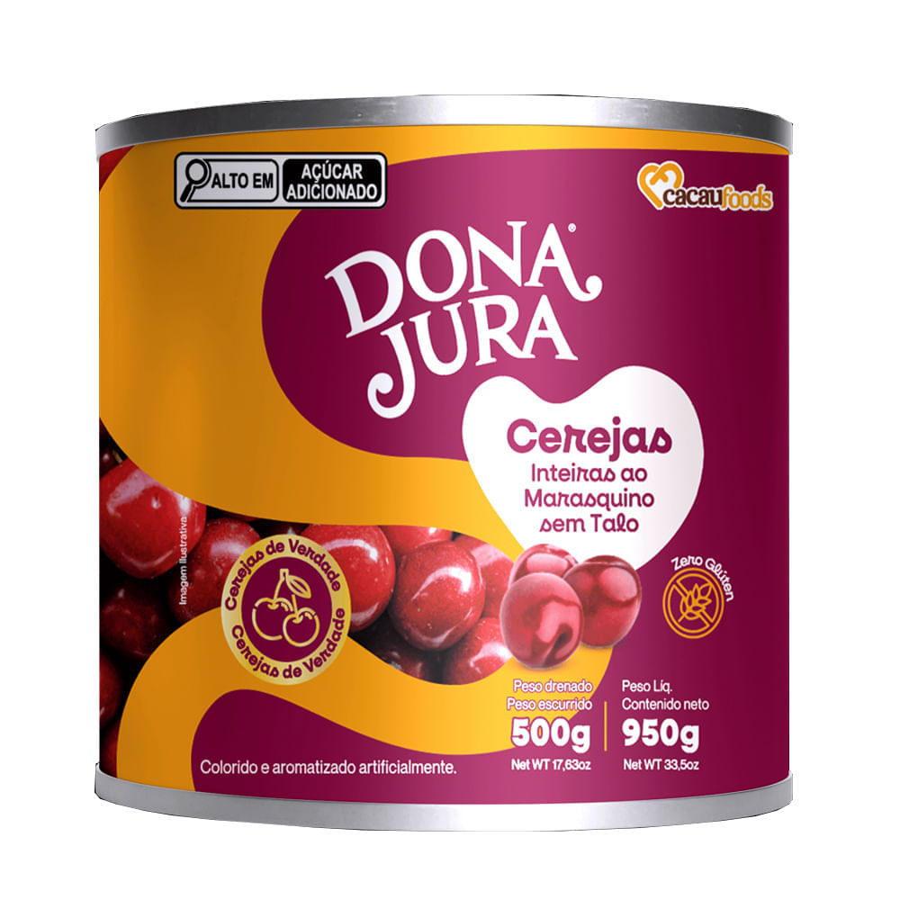 Cereja Em Calda Dona Jura Sem Talo 950g Cacau Foods