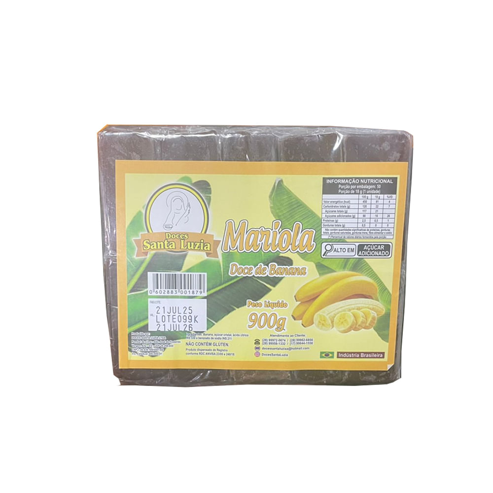 Doce De Banana Mariola 50un 900g Santa Luzia