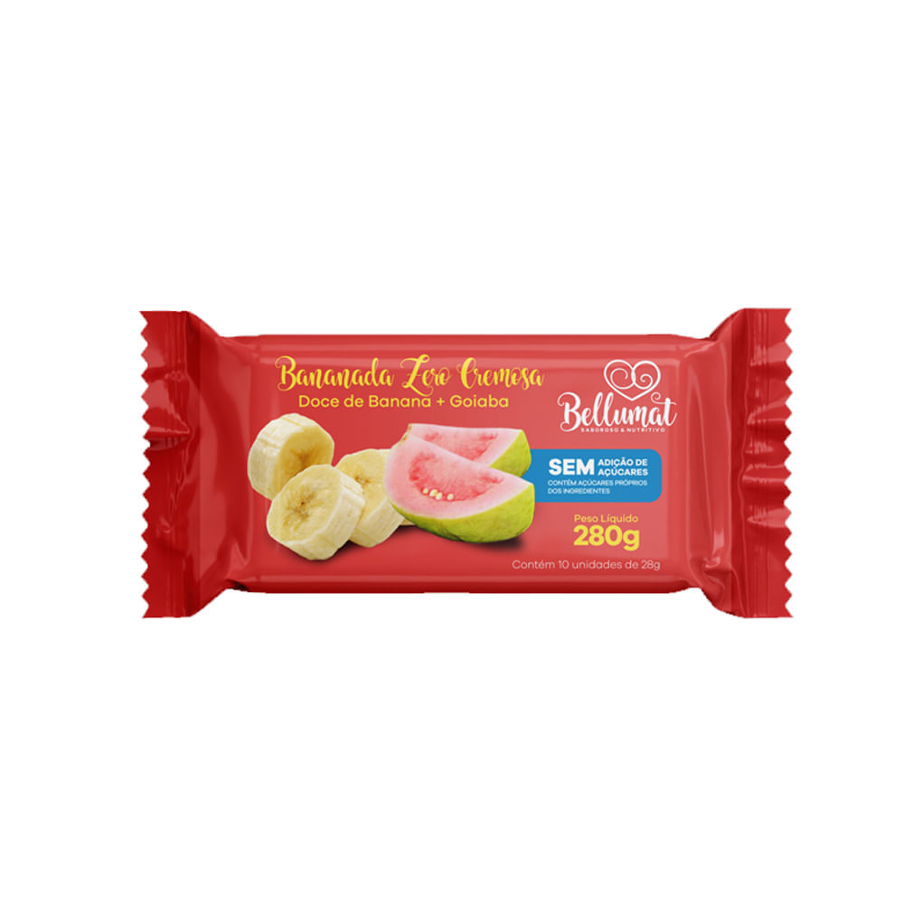 Bananada Ballumat Diet Cremosa Com Goiaba 10unx28g 280g Fardin