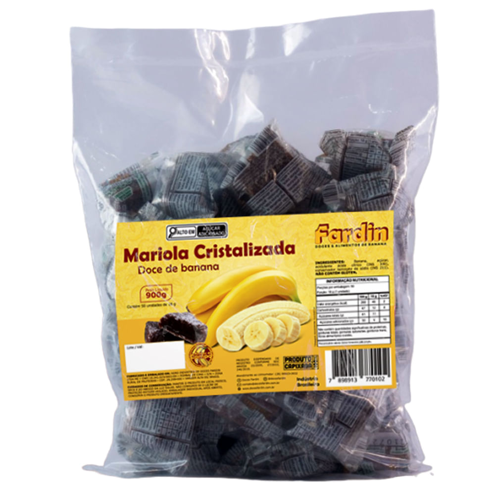 Doce De Banana Mariola Cristalizada 50unx18g 900g Fardin
