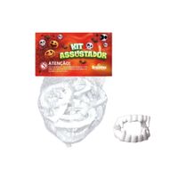 Kit Halloween Dentadura De Vampiro 12 Unidades Brasilflex