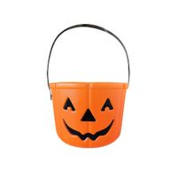 Balde Abóbora Halloween Laranja 17cm Florarte