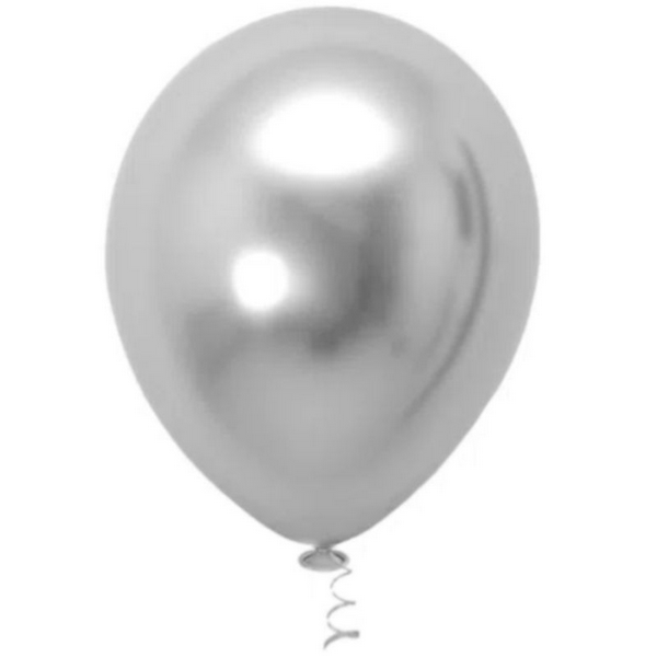 Encontraproduto.com.br - Balão Redondo Platino Prata Tamanho 5 c/25 - Pic Pic