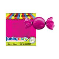 Embalagem Para Trufas Rosa Chiclete 15cmx16cm 100un Lucky Fest