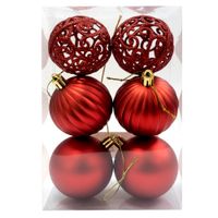 Bolas De árvore De Natal Vermelha 6cm 6un Florarte