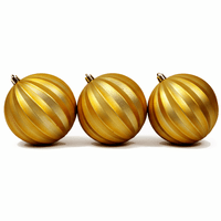 Bolas De árvore De Natal Dourada 10cm 3un Florarte