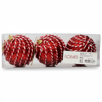 Bolas De árvore De Natal Vermelho Decorada 8cm 3un Florarte