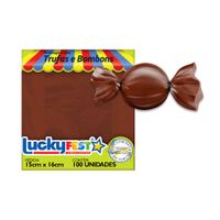 Embalagem Para Trufas Marrom 15cmx16cm 100un Lucky Fest