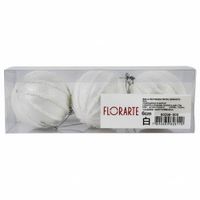 Bola Para Árvore De Natal Branco Decorada 6cm 3un Florarte