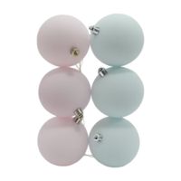 Bolas Para  árvore De Natal  Azul/rosa 8cm 6un Cromus