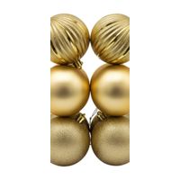 Bolas Para  árvore De Natal Douradas Dirversas 10cm 6un