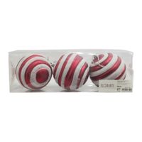 Bolas Para  árvore De Natal Pvc Decorada 10cm 3un Cromus