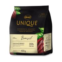 Chocolate Unique Brasil Branco 35% Cacau Gotas 400g Harald