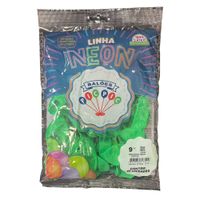 Balão Linha Neon Liso N9 Verde 25un Pic Pic