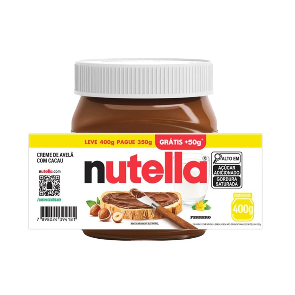Nutella Creme De Avelâ Com Cacau 400g Nutella - Colibri Festas